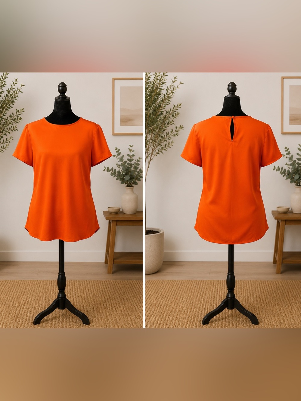 Express Women’s Orange Short-Sleeve Top